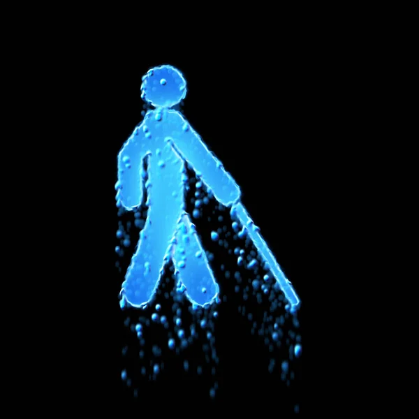 El símbolo húmedo ciego es azul. Goteo de agua —  Fotos de Stock