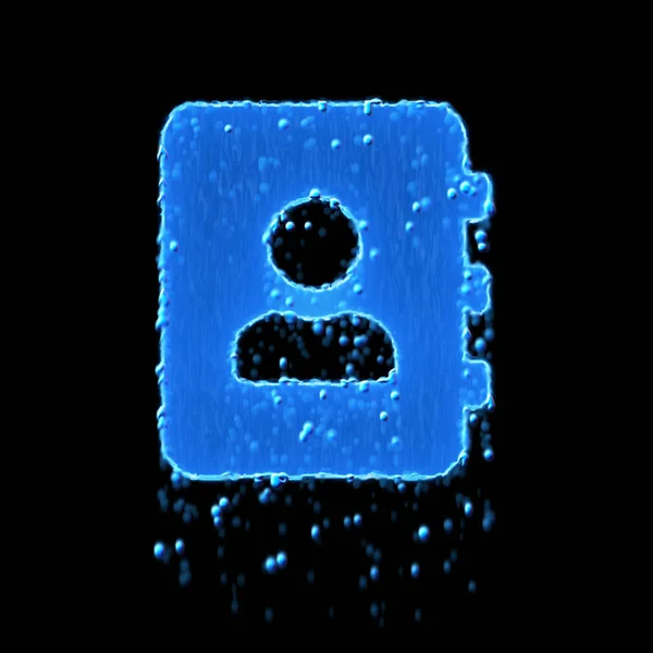 ウェットシンボルアドレス帳は青です。滴る水 — ストック写真