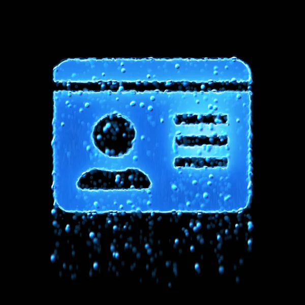 Wet symbol id card is blue. Water dripping — 스톡 사진