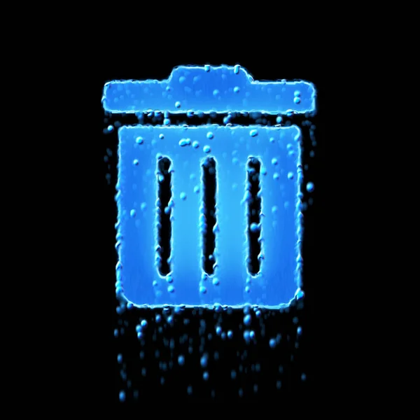 Wet symbol trash is blue. Water dripping — Stock Photo, Image