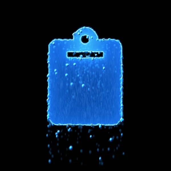 Wet symbol clipboard is blue. Water dripping — 스톡 사진