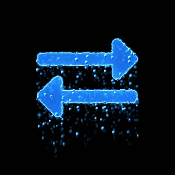 Výměna mokrých symbolů je modrá. Kapání vody — Stock fotografie