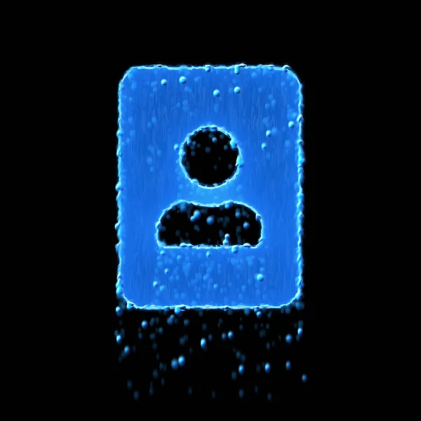 Wet symbol portrait is blue. Water dripping — 스톡 사진