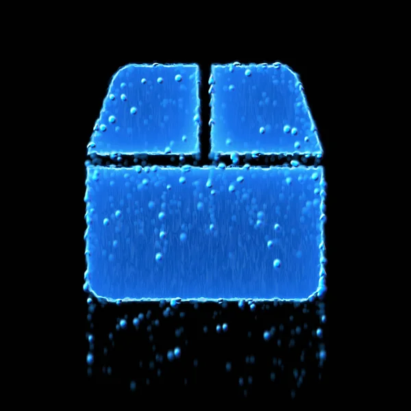 Nedves szimbólum zárt doboz kék. Csöpög a víz — Stock Fotó