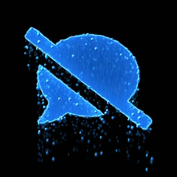 Мокрый символ комментарий косой черты синий. Капание воды — стоковое фото