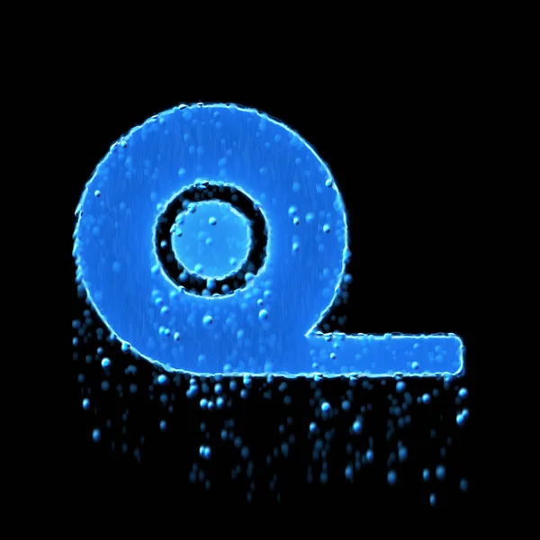 Niebieska taśma z mokrym symbolem. Kapanie wodą — Zdjęcie stockowe