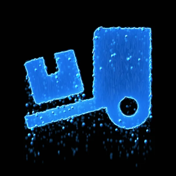 Nákladní auto s mokrým symbolem je modré. Kapání vody — Stock fotografie