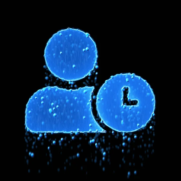 Natte symbool gebruiker klok is blauw. Druppelend water — Stockfoto