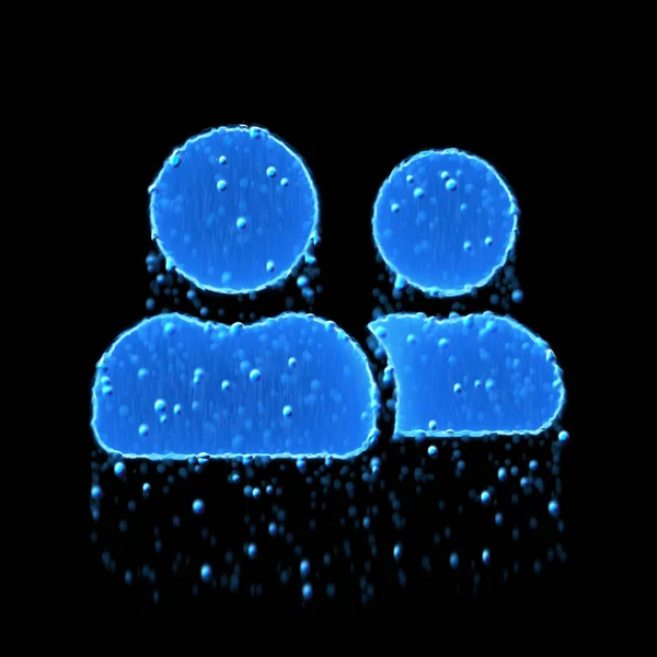 Wet symbol user friends is blue. Water dripping — 스톡 사진