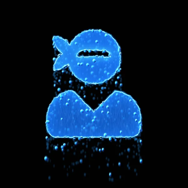 Wet symbol user ninja is blue. Water dripping — Stock Photo, Image