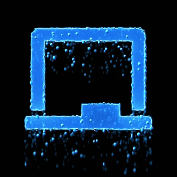 Natte symbool krijtbord is blauw. Druppelend water — Stockfoto