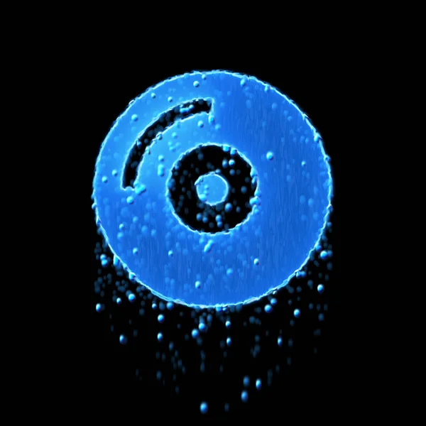 Nasssymbol Compact Disc ist blau. Wasser tropft — Stockfoto