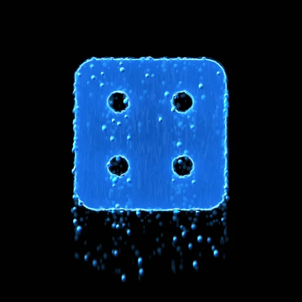 Nedves szimbólum kocka négy kék. Csöpög a víz — Stock Fotó