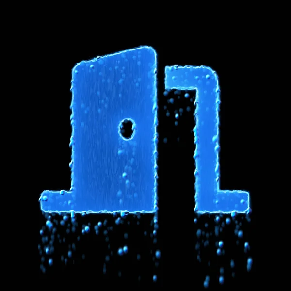 Wet symbol door open is blue. Water dripping — 스톡 사진