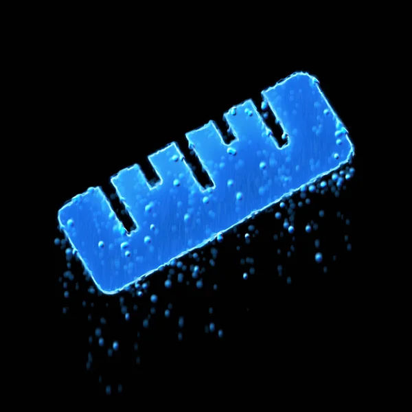 Natte symbool liniaal is blauw. Druppelend water — Stockfoto