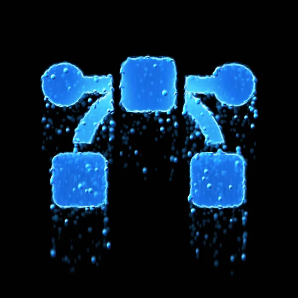 Nedves szimbólum bezier görbe kék. Csöpög a víz — Stock Fotó