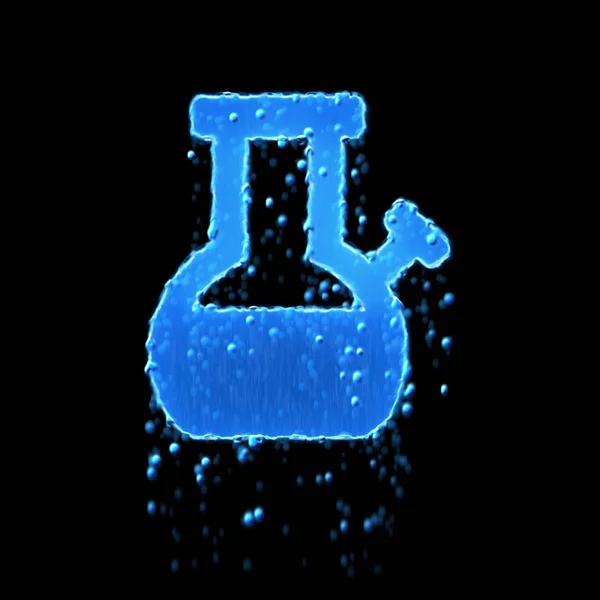 Wet symbol bong is blue. Water dripping — Stock Photo, Image