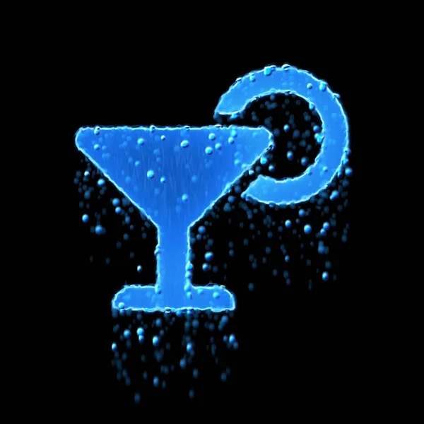 Koktajl z mokrego symbolu jest niebieski. Kapanie wodą — Zdjęcie stockowe