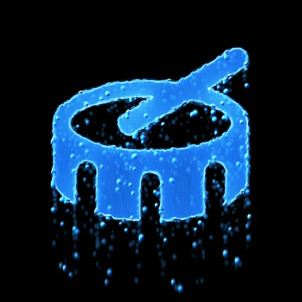 El tambor de símbolo húmedo es azul. Goteo de agua —  Fotos de Stock