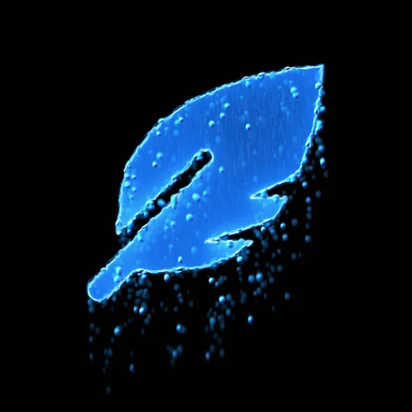 Nedves szimbólum éles toll kék. Csöpög a víz — Stock Fotó