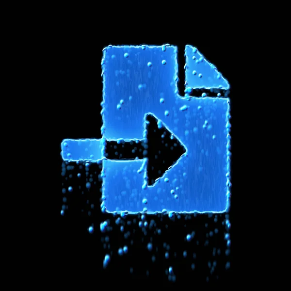 Wet symbol file import is blue. Water dripping — 스톡 사진