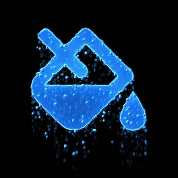 Wet symbol fill drip is blue. Water dripping — Stock Photo, Image