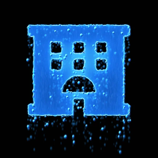 Wet symbol hotel is blue. Water dripping — 스톡 사진