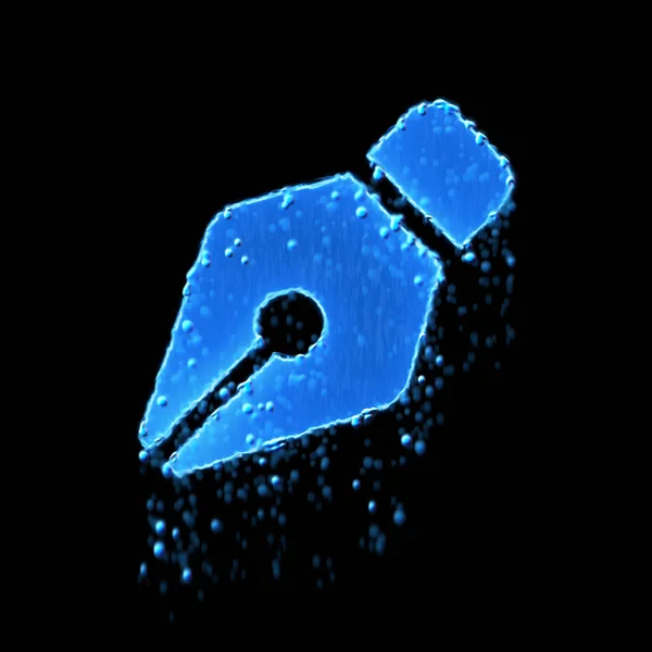 Nedves szimbólum tollhegy kék. Csöpög a víz — Stock Fotó