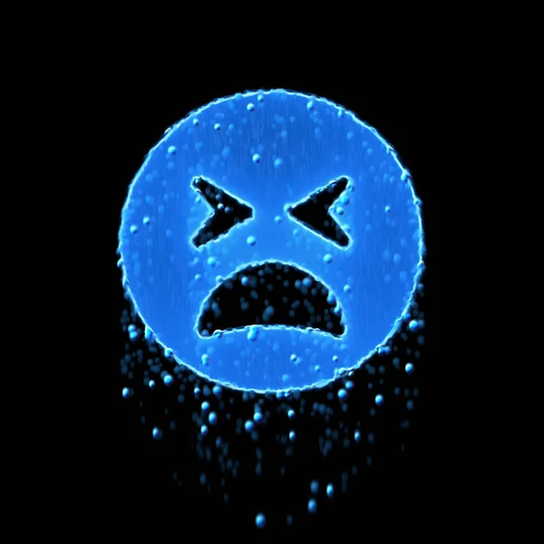 Wet symbol tired is blue. Water dripping — Stock Photo, Image