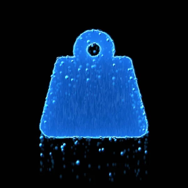 Wet symbol weight hanging is blue. Water dripping — Stock Photo, Image
