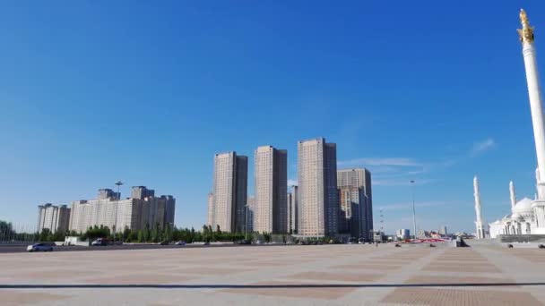 Glitch Effekt Sehenswürdigkeiten Astana Palast Des Friedens Und Der Versöhnung — Stockvideo