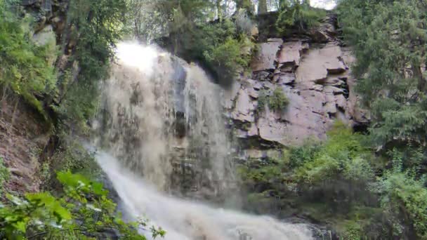 Efeito Falha Cachoeira Maiden Tears Valley Jets Oguz Issyk Kul — Vídeo de Stock