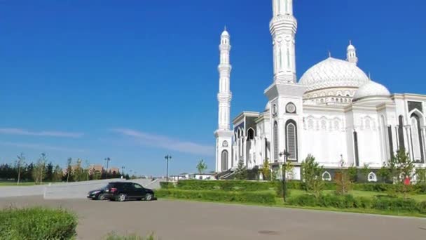 Glitch Effect Bezienswaardigheden Van Astana Hazrat Sultan Moskee Astana Kazachstan — Stockvideo