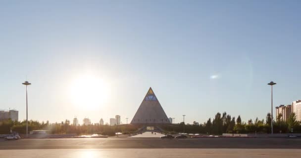Škubnutí Astana Kazachstán Září 2016 Palác Míru Usmíření Při Západu — Stock video