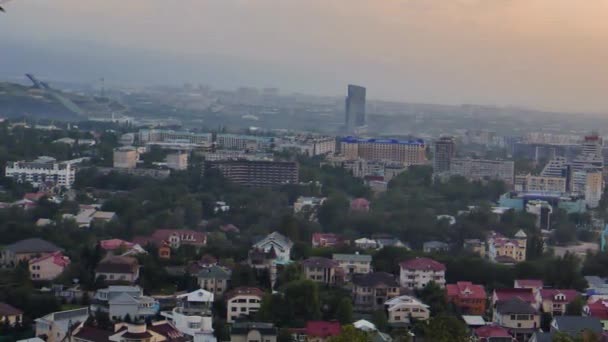 Effet Scintillant Vue Générale Prospectus Farabi Crépuscule Almaty Kazakhstan Vidéo — Video