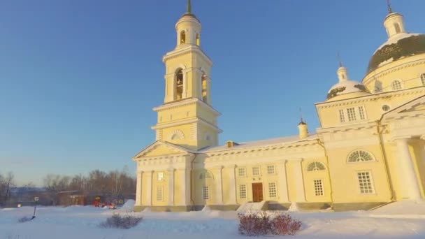 Glitch Effect Spaso Preobrazhensky Kathedraal Nevyansk Rusland Video Ultrahd — Stockvideo