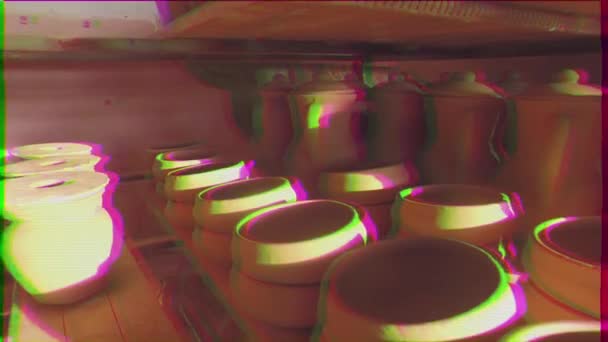 Glitch Effect Ceramics Firing Video Ultrahd — Stock Video