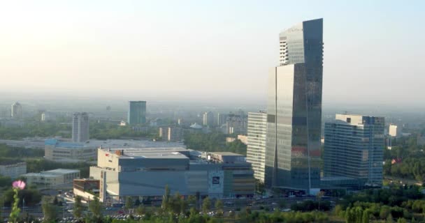 Efecto Fallo Técnico Almaty Kazajstán Septiembre 2016 Torre Esentai Centro — Vídeos de Stock