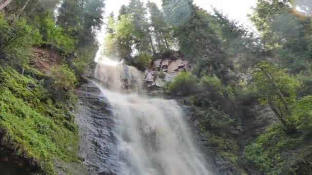 Glitch Effect Waterval Maiden Tears Valley Jets Oguz Issyk Kul — Stockvideo