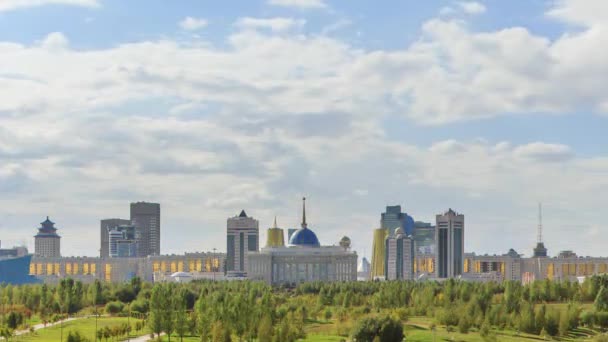 毛刺效果 新阿斯塔纳的主要景点 阿科尔达宫 拜特雷克 汗沙蒂尔等 哈萨克斯坦 苏尔坦视频 超高清 — 图库视频影像