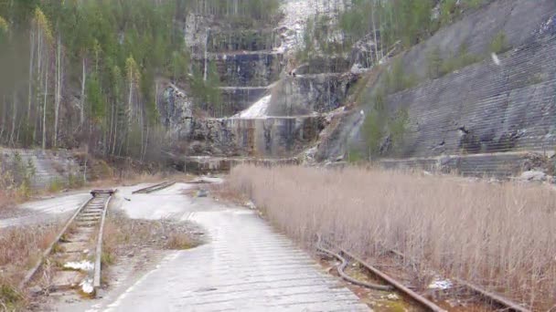 毛刺效果 全景滑石采石场 俄罗斯 超高清 — 图库视频影像