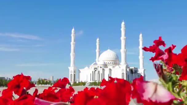 Effet Scintillant Visites Astana Mosquée Hazrat Sultan Astana Kazakhstan Nur — Video