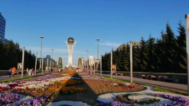 Aksaklık Etkisi Astana Kazakistan Ağustos 2016 Bayterek Kazakistan Başkenti Nur — Stok video
