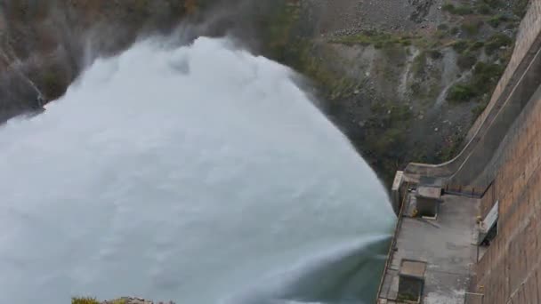 Efeito Falha Barragem Reservatório Kirov Construído 1965 1975 Valley Talas — Vídeo de Stock