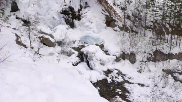 Эффект Глюка Замороженный Водопад Видео Ultrahd — стоковое видео