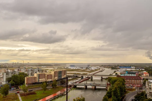 Ryssland, Kaliningrad-september 24, 2018: staden panarama. Stadium — Stockfoto