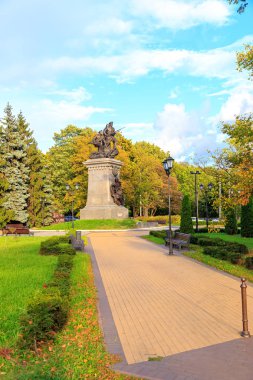 Russia, Kaliningrad - September 22, 2018: Monument to the soldie clipart