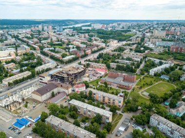Rusya, Kemerovo - 21 Temmuz 2018: Kış Kiraz Alışveriş Merkezi 