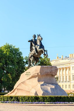 Saint-Petersburg, Rusya. Sennatskaya Squ'da I. Peter Anıtı