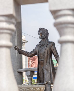 Rusya, Krasnoyarsk - 23 Temmuz 2018: Alexander Puşk Anıtı